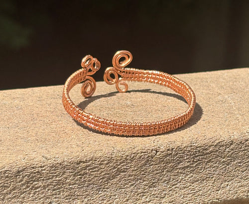 Pure copper bracelet hand woven.